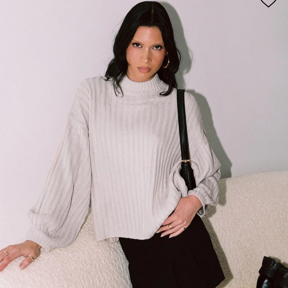 Princess Polly Oversize Beige/Pink Sweater - Picture 4 of 4